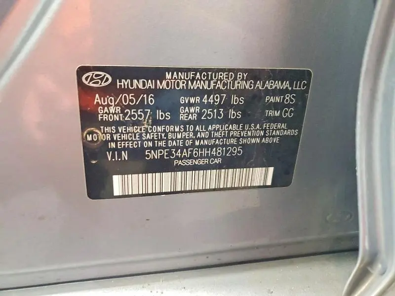 2017 HYUNDAI SONATA SPORT  