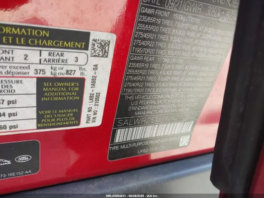 2022 LAND ROVER RANGE ROVER SPORT HSE SILVER EDITION MHEV