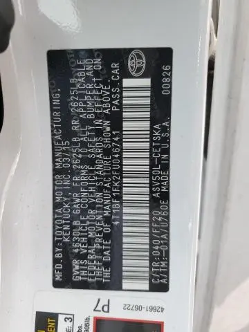 2015 TOYOTA CAMRY LE  