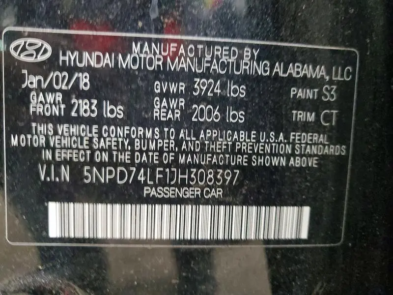 2018 HYUNDAI ELANTRA SE  