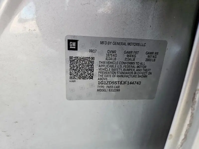 2018 CHEVROLET MALIBU LT  