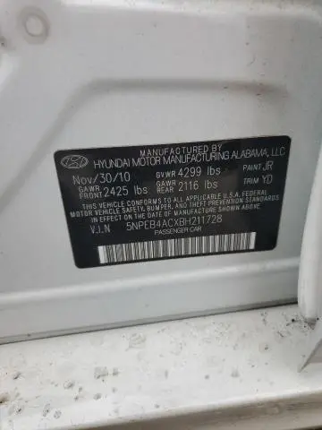 2011 HYUNDAI SONATA GLS  