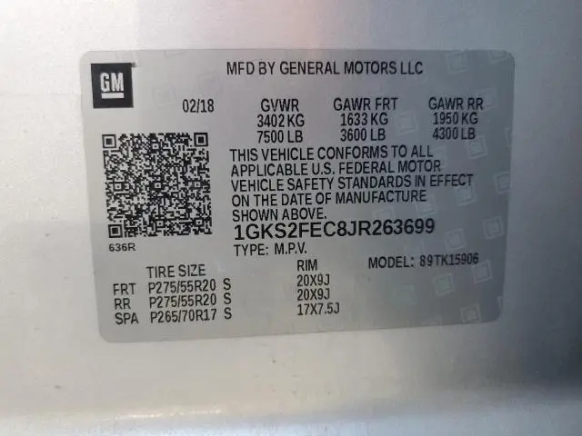 2018 GMC YUKON XL K1500 SLE  