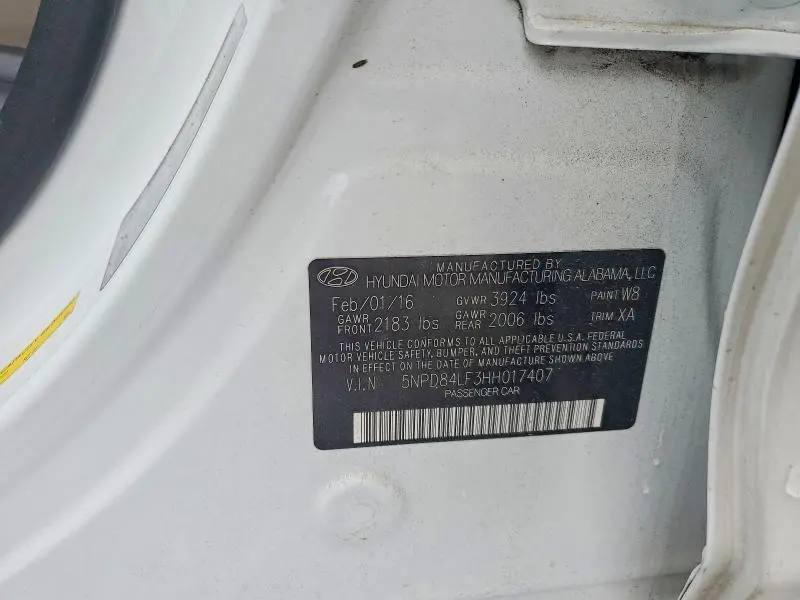 2017 HYUNDAI ELANTRA SE  