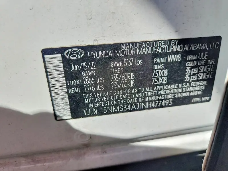 2022 HYUNDAI SANTA FE SEL  