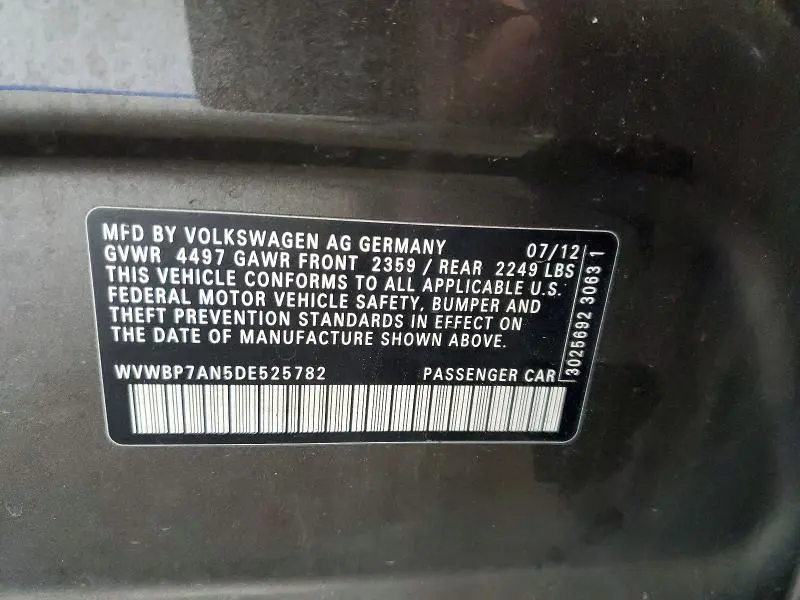 2013 VOLKSWAGEN CC SPORT  