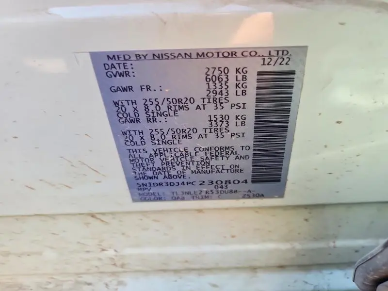2023 NISSAN PATHFINDER PLATINUM  