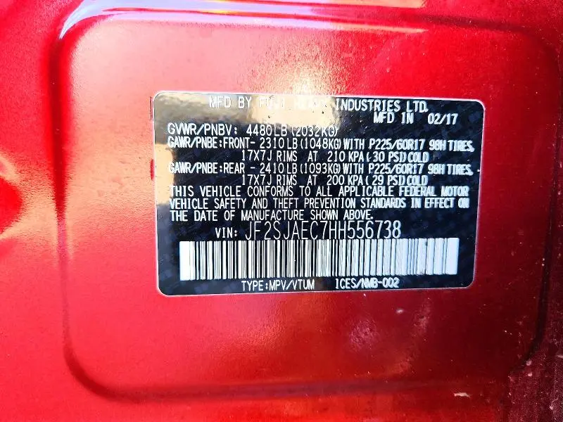 2017 SUBARU FORESTER 2.5I PREMIUM  