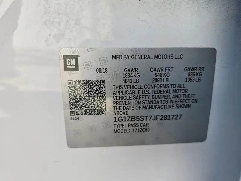 2018 CHEVROLET MALIBU LS  