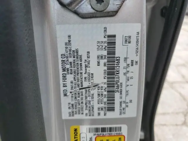 2019 FORD FUSION SE  
