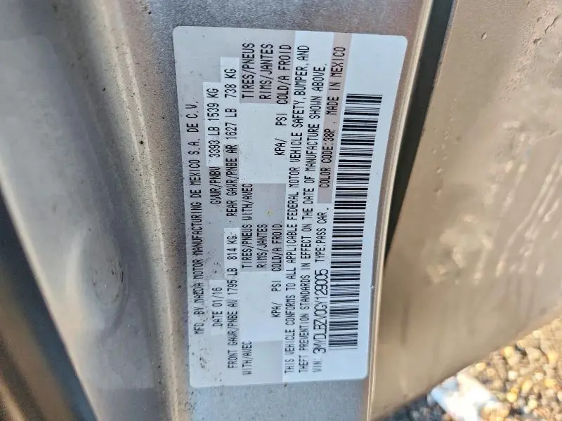 2016 SCION IA BASE  
