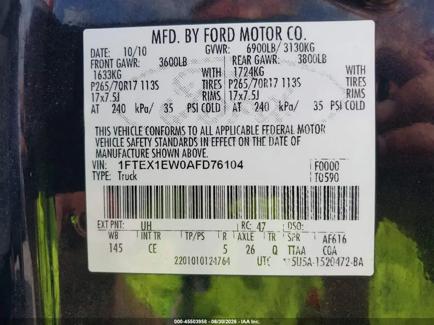 2010 FORD F-150 STX/XL