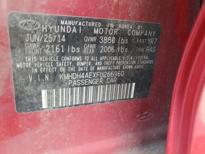 2015 HYUNDAI ELANTRA SE  
