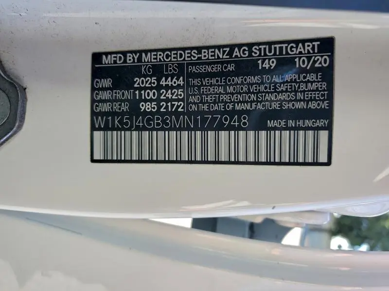 2021 MERCEDES-BENZ CLA 250  