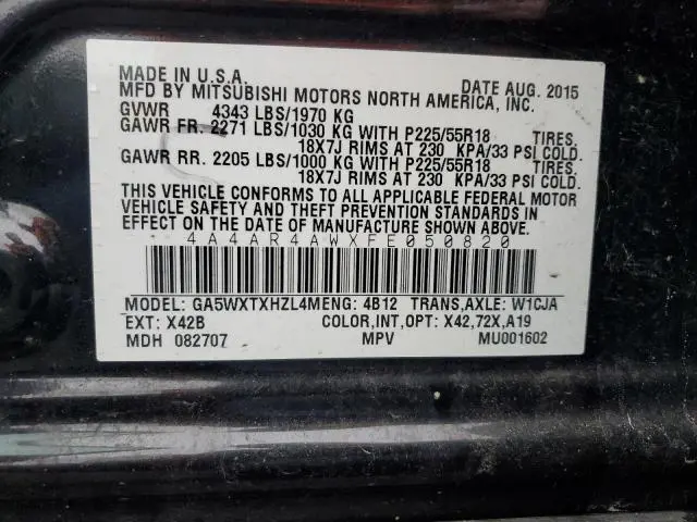 2015 MITSUBISHI OUTLANDER SPORT SE  