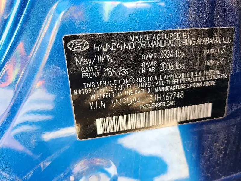 2018 HYUNDAI ELANTRA SEL  