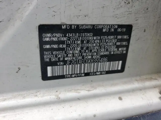 2019 SUBARU CROSSTREK PREMIUM  