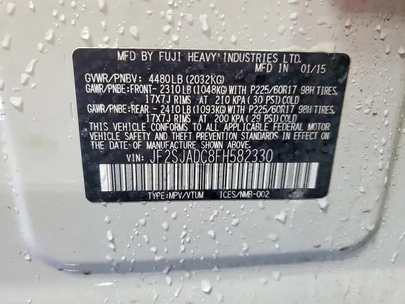 2015 SUBARU FORESTER 2.5I PREMIUM  