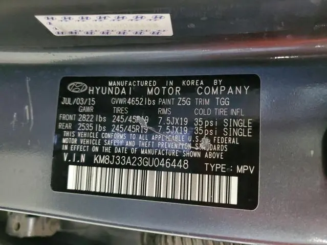 2016 HYUNDAI TUCSON LIMITED  