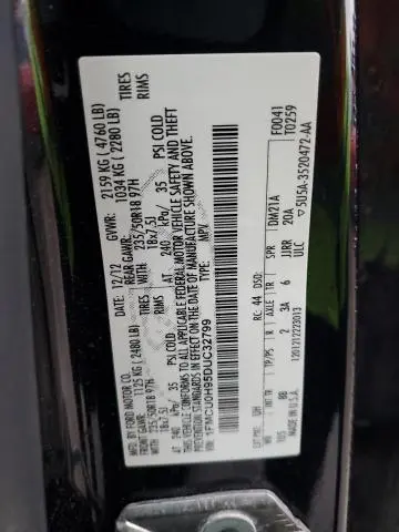 2013 FORD ESCAPE SEL  