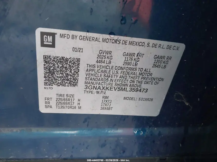 2021 CHEVROLET EQUINOX FWD LT