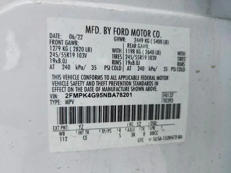 2022 FORD EDGE SE  