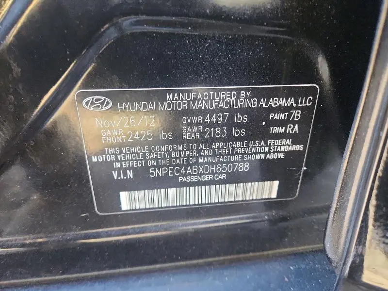 2013 HYUNDAI SONATA SE  