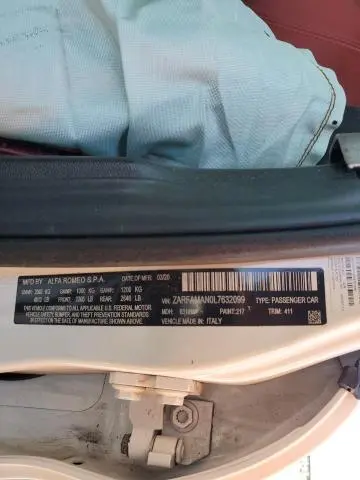2020 ALFA ROMEO GIULIA   