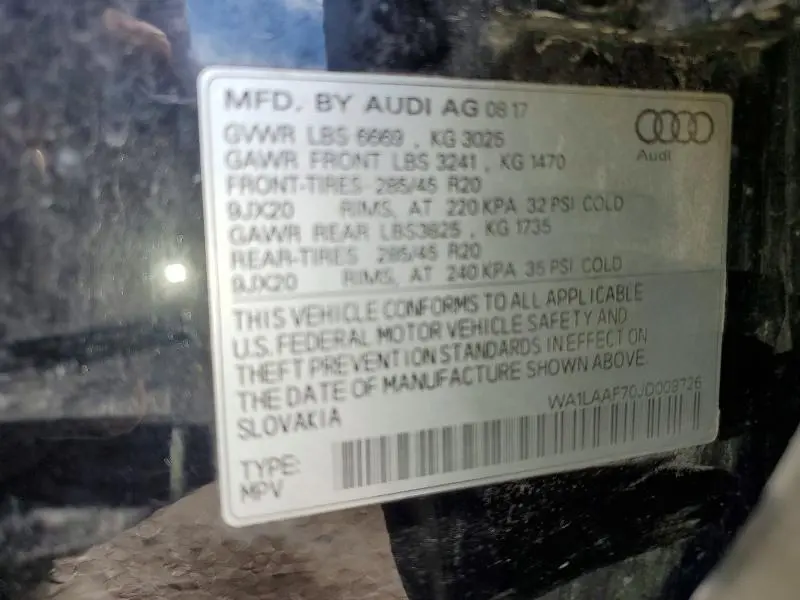 2018 AUDI Q7 PREMIUM PLUS  