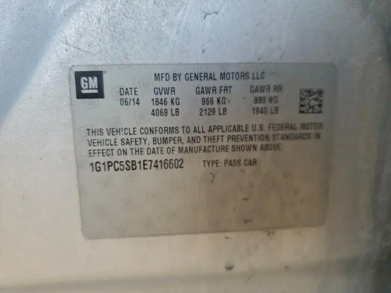 2014 CHEVROLET CRUZE LT  