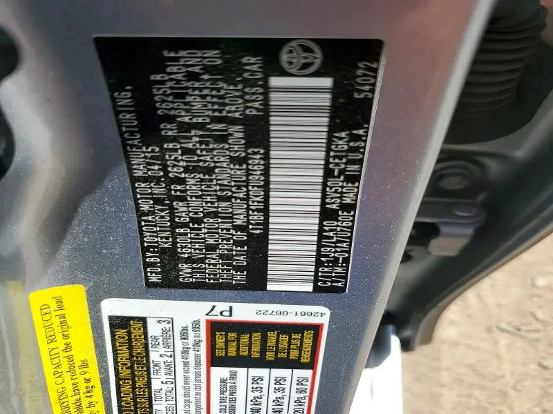 2015 TOYOTA CAMRY XLE  