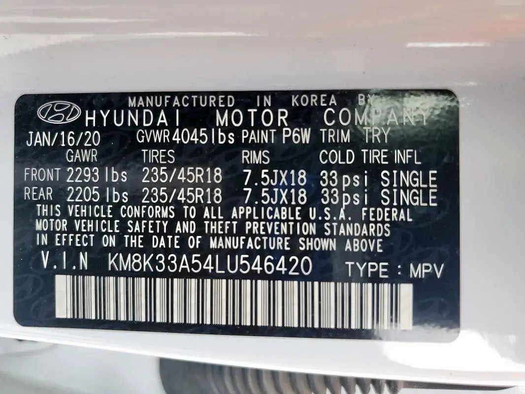 2020 HYUNDAI KONA LIMITED  