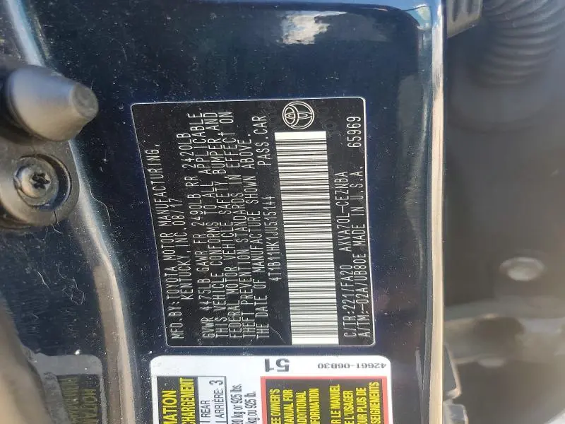2018 TOYOTA CAMRY LE  