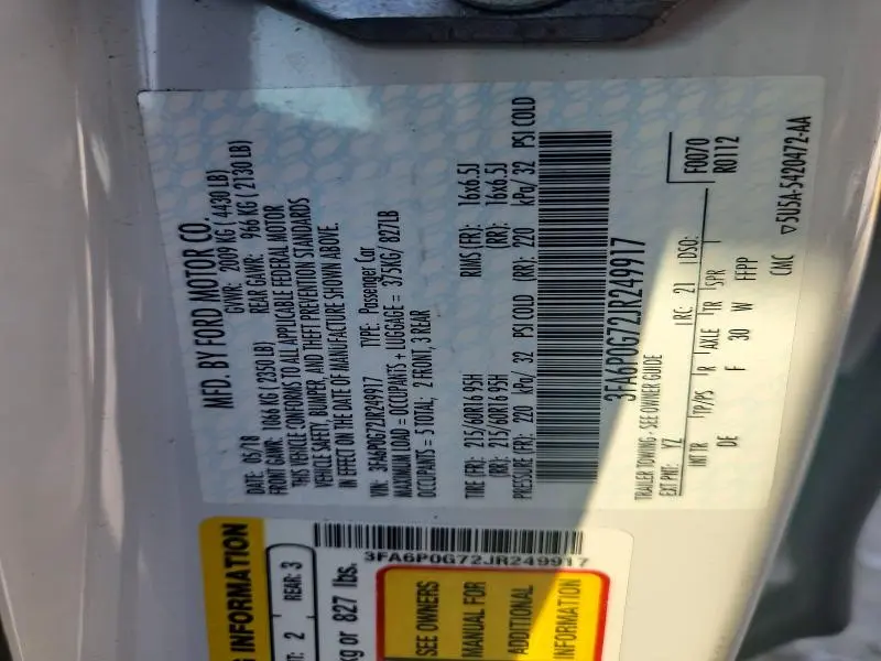 2018 FORD FUSION S  