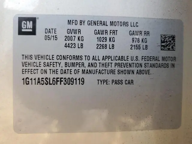 2015 CHEVROLET MALIBU LS  