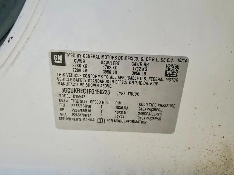 2015 CHEVROLET SILVERADO K1500 LT  