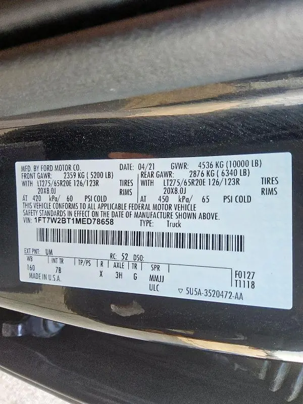 2021 FORD F250 SUPER DUTY  