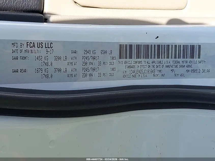 2018 JEEP GRAND CHEROKEE LAREDO E 4X2