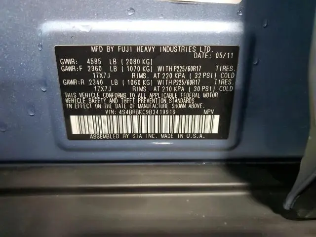 2011 SUBARU OUTBACK 2.5I LIMITED  