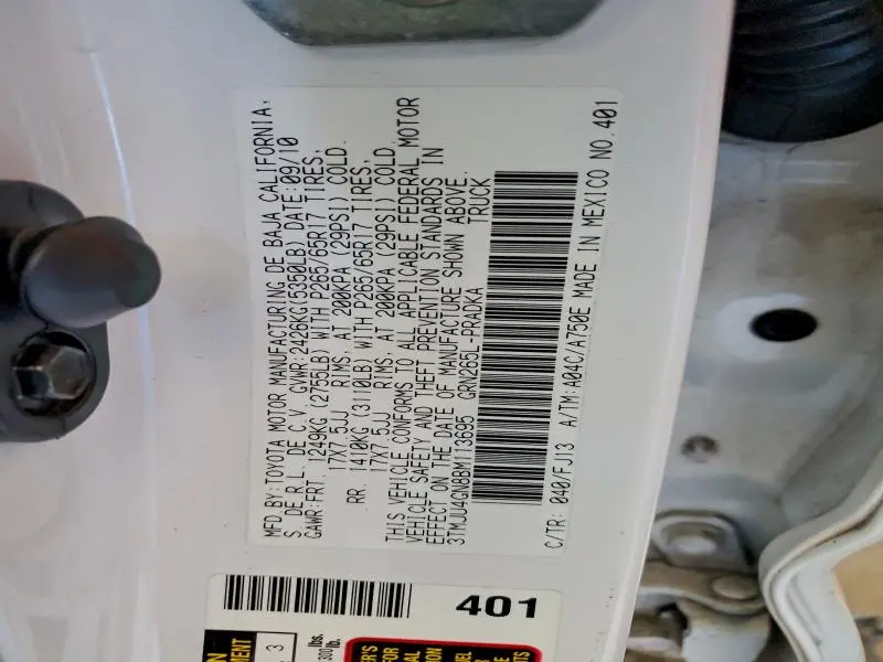 2011 TOYOTA TACOMA DOUBLE CAB PRERUNNER  