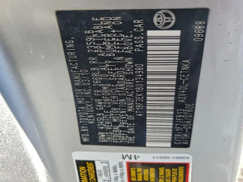 2011 TOYOTA CAMRY BASE  