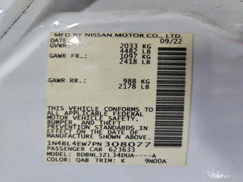 2023 NISSAN ALTIMA SL  