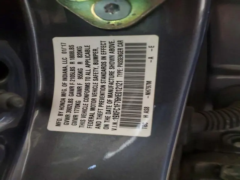2017 HONDA CIVIC EXL  