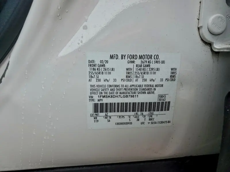 2020 FORD EXPLORER XLT  