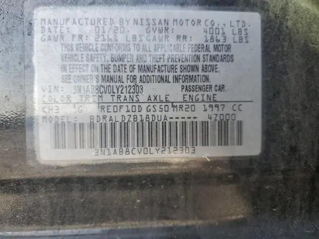 2020 NISSAN SENTRA SV  
