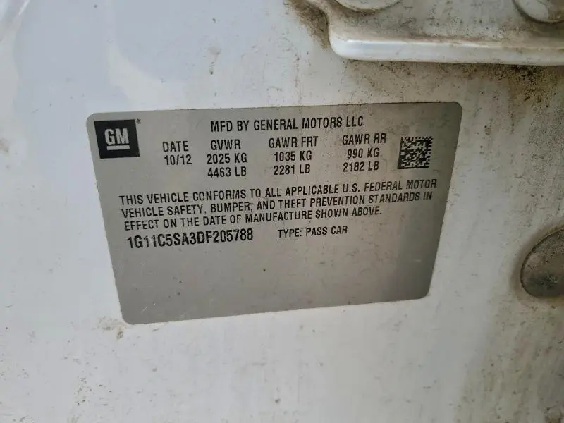 2013 CHEVROLET MALIBU 1LT  