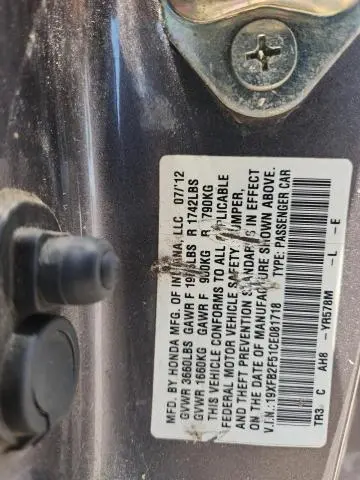 2012 HONDA CIVIC LX  