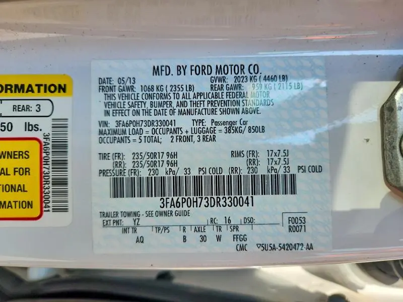 2013 FORD FUSION SE  