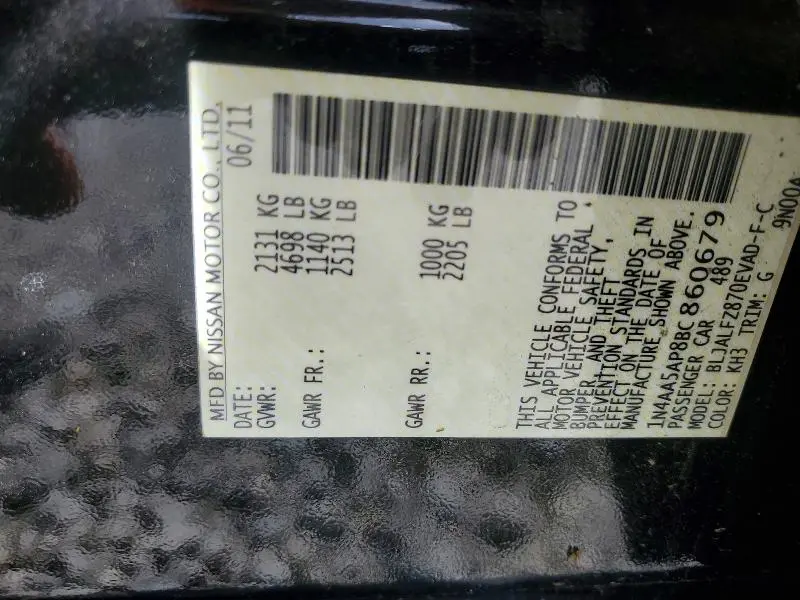 2011 NISSAN MAXIMA 3.5 S  