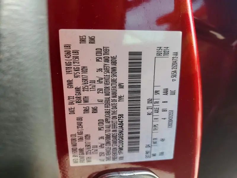 2022 FORD ESCAPE SE  